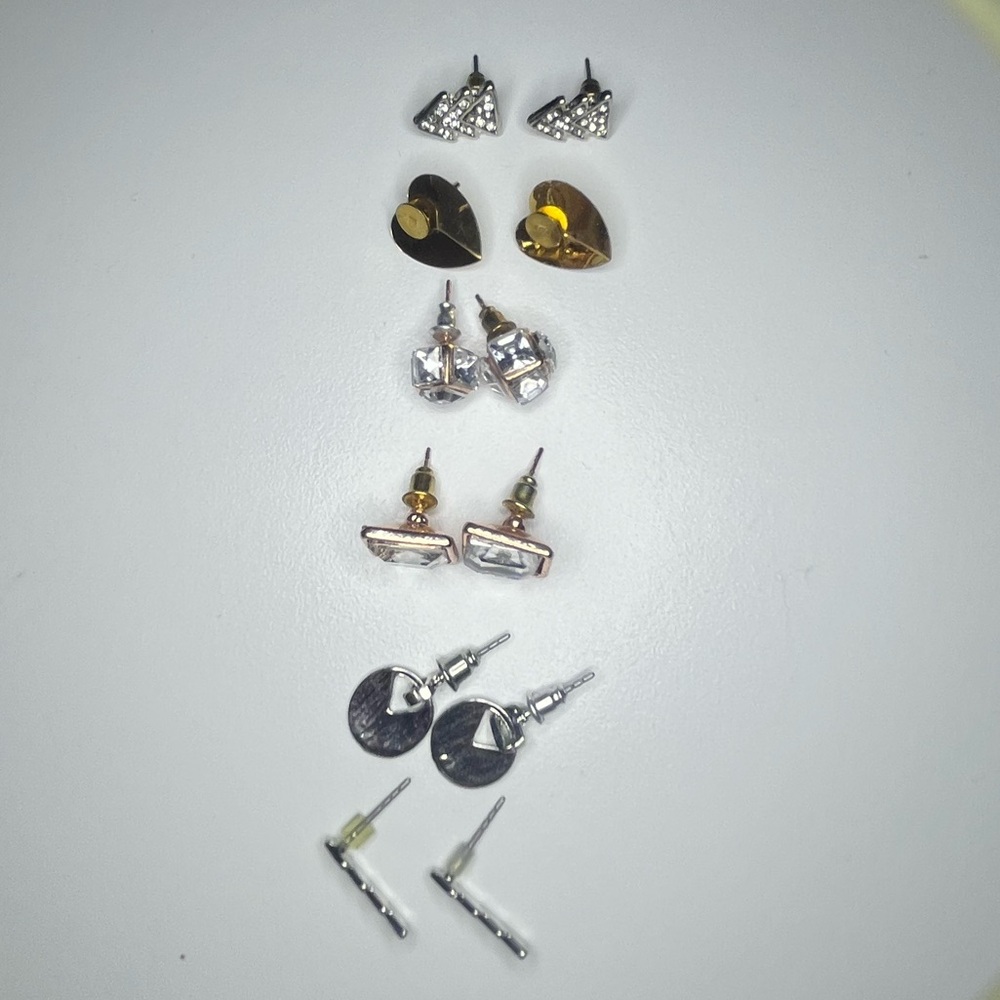 Mixed Metal Stud Earrings Set